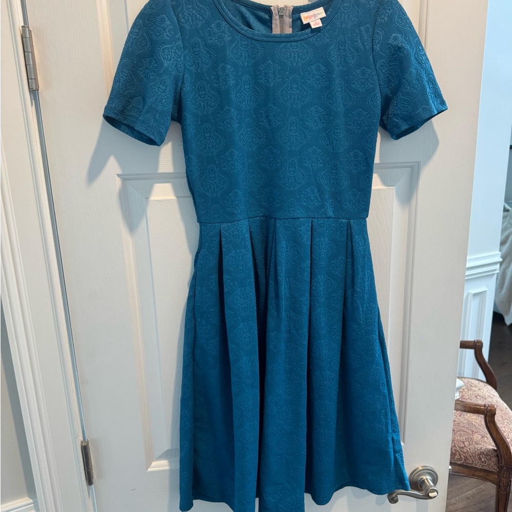 LuLaRoe Teal Patterned Mini Dress